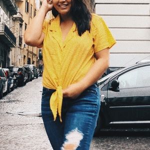 Yellow Polka Dot Tie Shirt